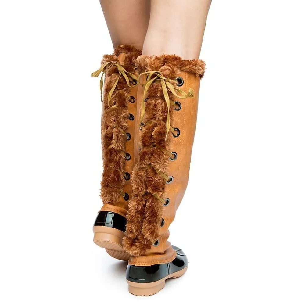 RAIN DUCK BOOTS / FAUX FUR